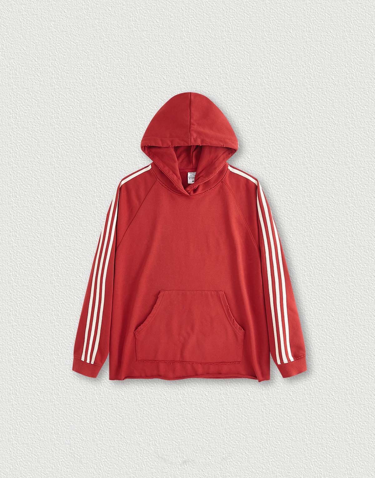 Men's American Retro Three-Stripe Color-Blocked Raglan Hoodie-mh294-1